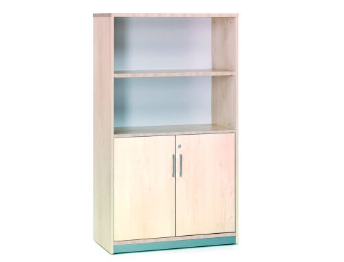 Armario rocada com dois estantes e dois portas inferiores serie store 156x90x45 cm acabamento aa01 faia/faia , Rocada , 150613 , 8427951810571